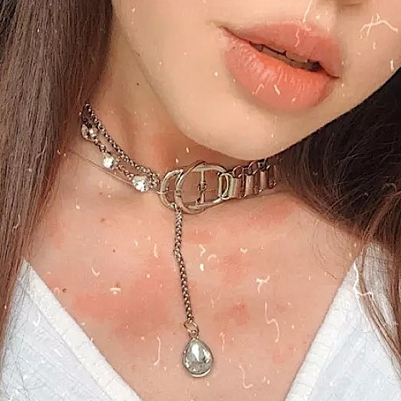 Buckle Design Rhinestone Drop Chain Link Choker - Picture 8 of 9